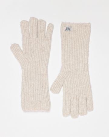 BEIGE WOMEN'S KNITTED GLOVES 2D25FW8525KE1101