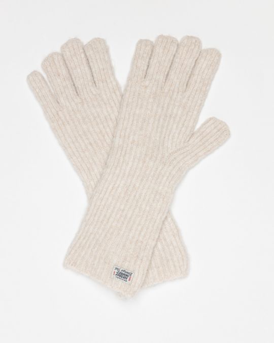 BEIGE WOMEN'S KNITTED GLOVES 2D25FW8525KE1101