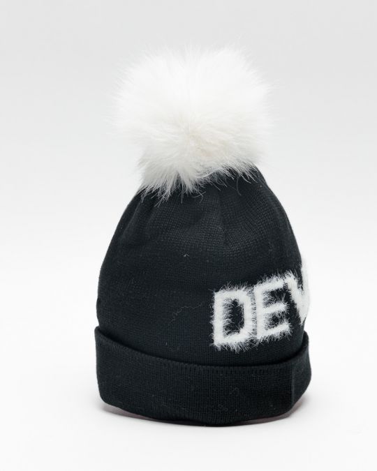 BLACK WOMEN'S KNITTED BEANIE 2D25FW8505HA1101