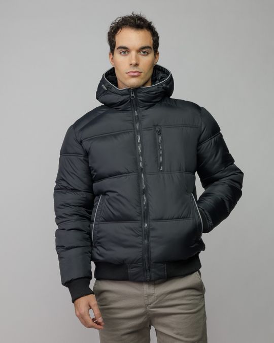 BLACK MEN'S COAT 1D25FW3004KA1600