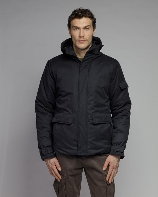 BLACK MEN'S COAT 1D25FW3006KA1600