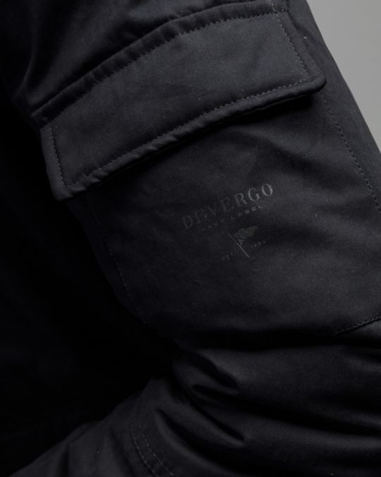 BLACK MEN'S COAT 1D25FW3006KA1600