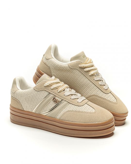 BEIGE WOMEN'S SNEAKER  - CAROLINA DE26SS5503PU BF