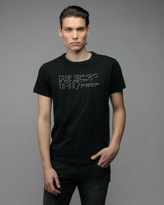 BLACK MEN'S SHORT SLEEVE T-SHIRT 1D26SS4034SS0105