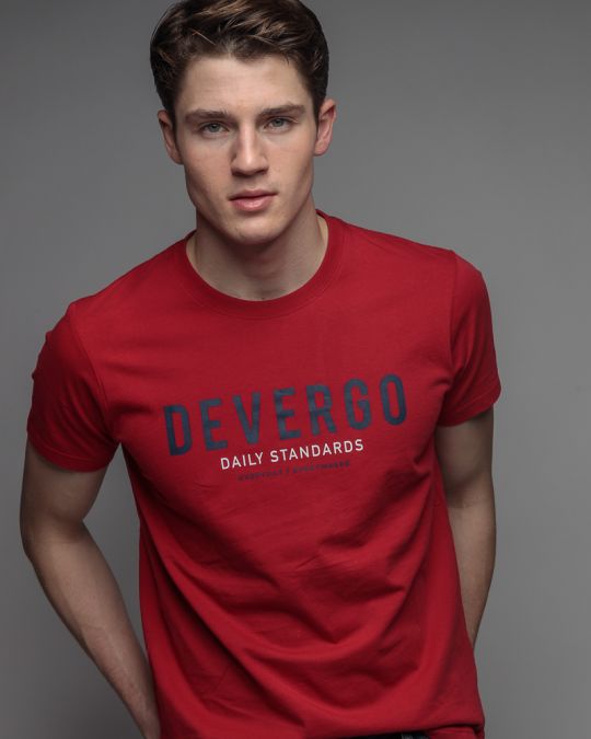 RED MEN'S SHORT SLEEVE T-SHIRT 1D26SS4038SS0105