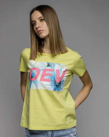 YELLOW WOMEN'S SHORT SLEEVE T-SHIRT 2D26SS4540SS0105