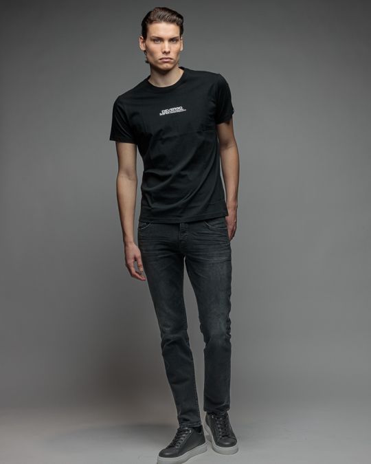 BLACK MEN'S SHORT SLEEVE T-SHIRT 1D26SS4022SS0105
