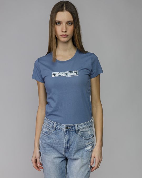 BLUE WOMEN'S SHORT SLEEVE T-SHIRT 2D26SS4541SS0105