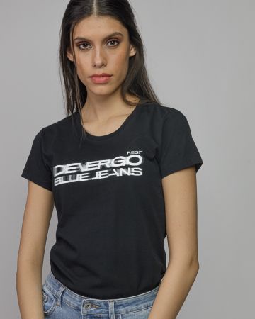 BLACK WOMEN'S SHORT SLEEVE T-SHIRT 2D26SS4549SS0105