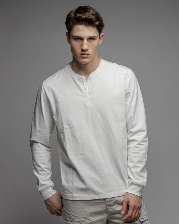 WHITE MEN'S LONG SLEEVE T-SHIRT 1D26SS4000LS0105