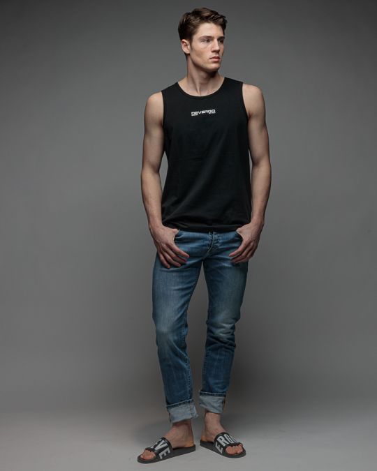 BLACK MEN'S SINGLET 1D26SS4013SL0105