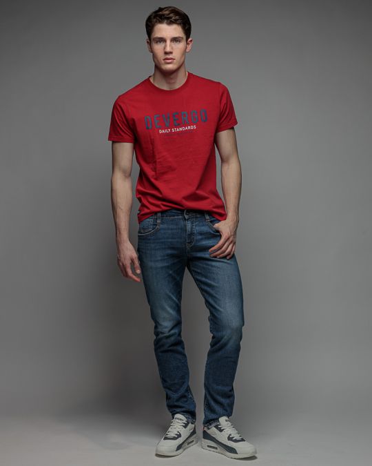 RED MEN'S SHORT SLEEVE T-SHIRT 1D26SS4038SS0105