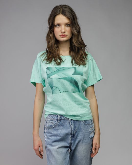 BLUE WOMEN'S SHORT SLEEVE T-SHIRT 2D26SS4537SS0105