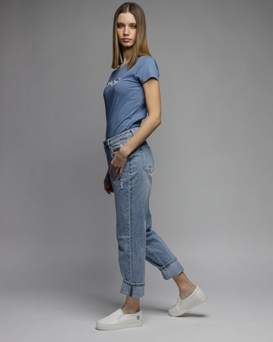 BLUE WOMEN'S SHORT SLEEVE T-SHIRT 2D26SS4541SS0105