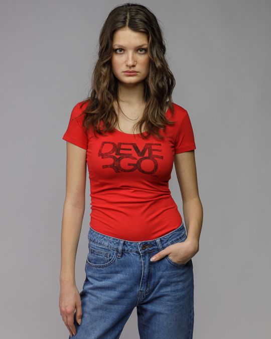 RED WOMEN'S SHORT SLEEVE T-SHIRT 2D26SS4552SS0205