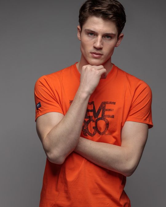 ORANGE MEN'S SHORT SLEEVE T-SHIRT 1D26SS4033SS0105