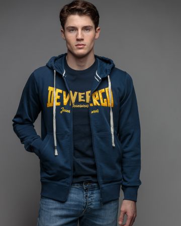 BLUE MEN'S ZIP SWEATER 1D26SS4084KA0705