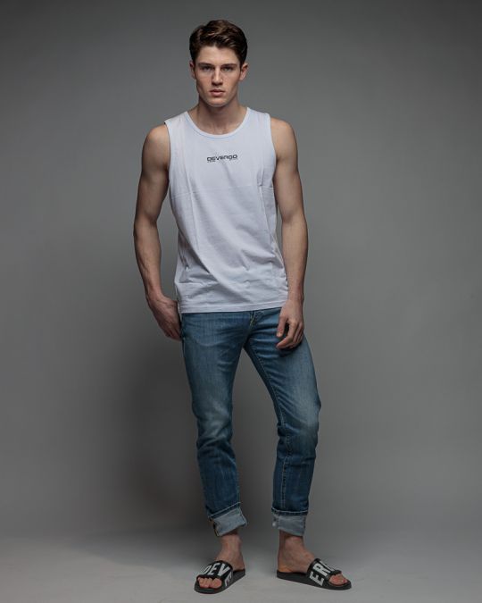 WHITE MEN'S SINGLET 1D26SS4013SL0105