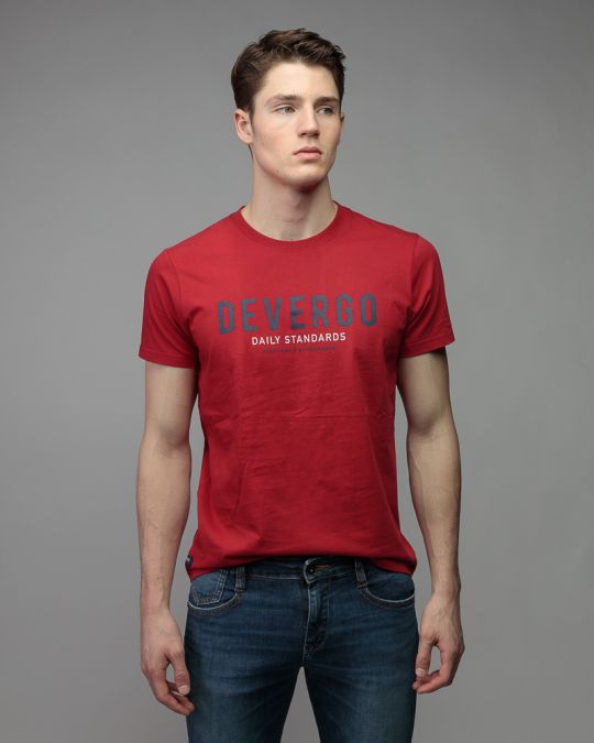 RED MEN'S SHORT SLEEVE T-SHIRT 1D26SS4038SS0105
