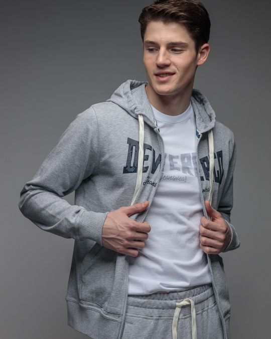 GREY MEN'S ZIP SWEATER 1D26SS4084KA0705