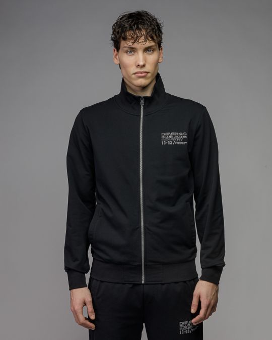 BLACK MEN'S ZIP SWEATER 1D26SS4085KA0705