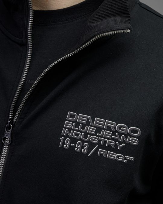 BLACK MEN'S ZIP SWEATER 1D26SS4085KA0705