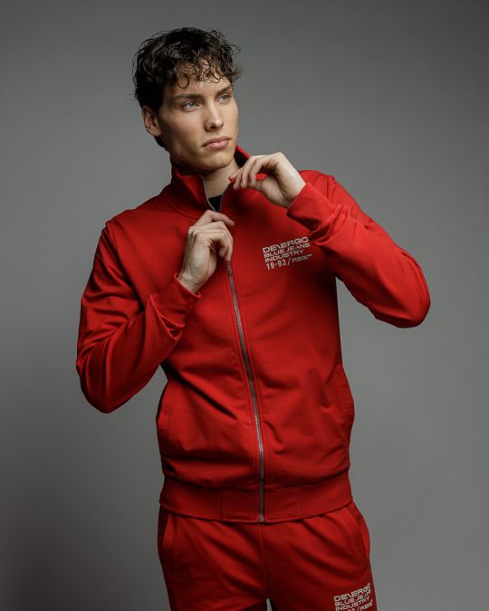 RED MEN'S ZIP SWEATER 1D26SS4085KA0705