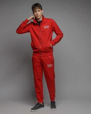 RED MEN'S ZIP SWEATER