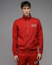 RED MEN'S ZIP SWEATER