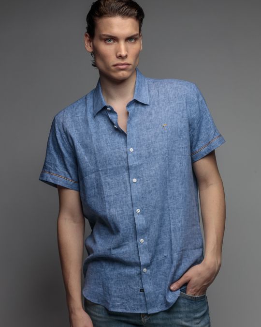 BLUE MEN'S SHIRT 1D26SS5006SS1301