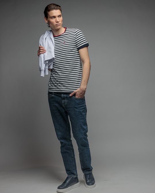 BLUE MEN'S SHORT SLEEVE T-SHIRT 1D26SS4030SS0105