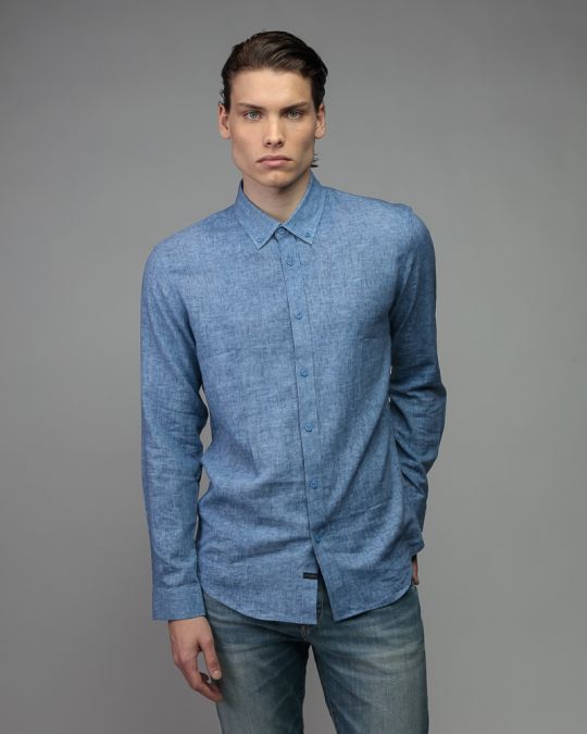 BLUE MEN'S SHIRT 1D26SS5005LS1301