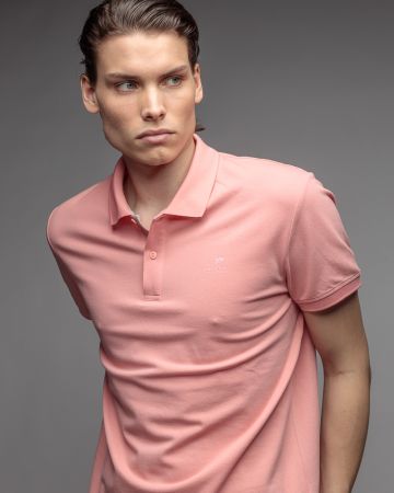 PINK MEN'S SHORT SLEEVE POLO SHIRT 1D26SS4037SS2405
