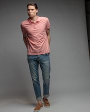 PINK FÉRFI RÖVID UJJÚ GALLÉROS PÓLÓ