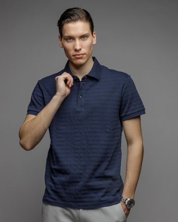 BLUE MEN'S SHORT SLEEVE POLO SHIRT 1D26SS4015SS0101