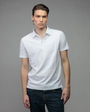 WHITE MEN'S SHORT SLEEVE POLO SHIRT