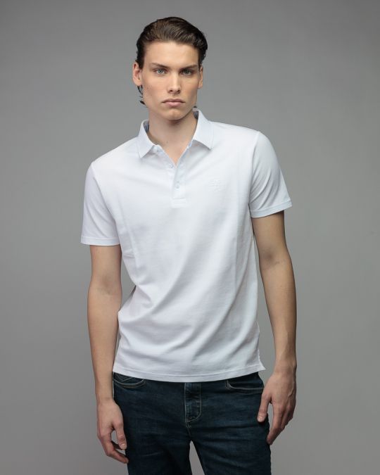 WHITE MEN'S SHORT SLEEVE POLO SHIRT 1D26SS4026SS2405