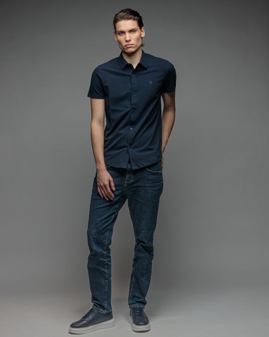 BLUE MEN'S SHIRT 1D26SS5008SS2405