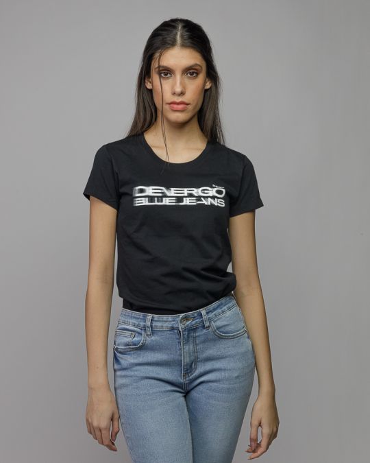 BLACK WOMEN'S SHORT SLEEVE T-SHIRT 2D26SS4549SS0105