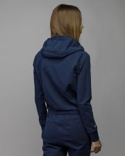 BLUE WOMEN'S HOODED ZIP SWEATER