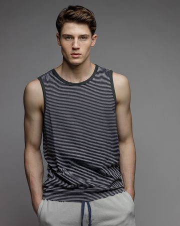 BLACK MEN'S SINGLET 1D26SS4010SL0105