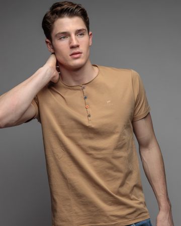 BROWN MEN'S SHORT SLEEVE T-SHIRT 1D26SS4019SS0105