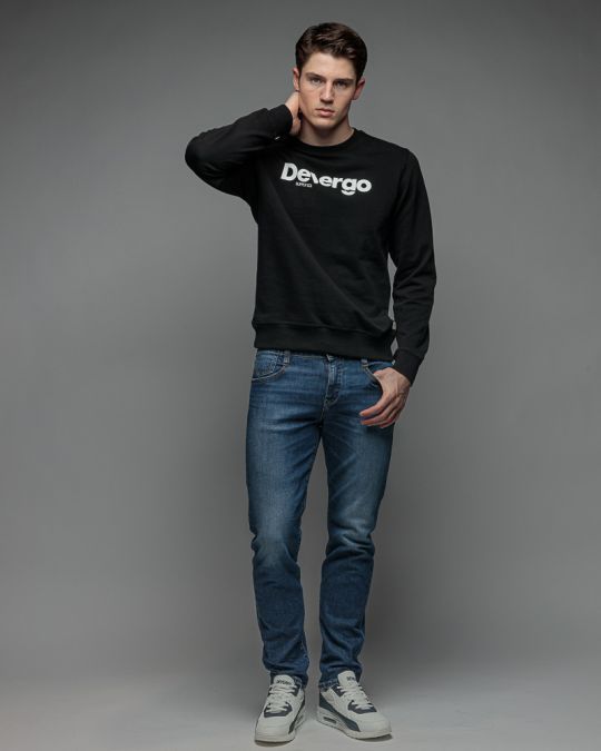 BLACK MEN'S SWEATSHIRT 1D26SS4094LS0705