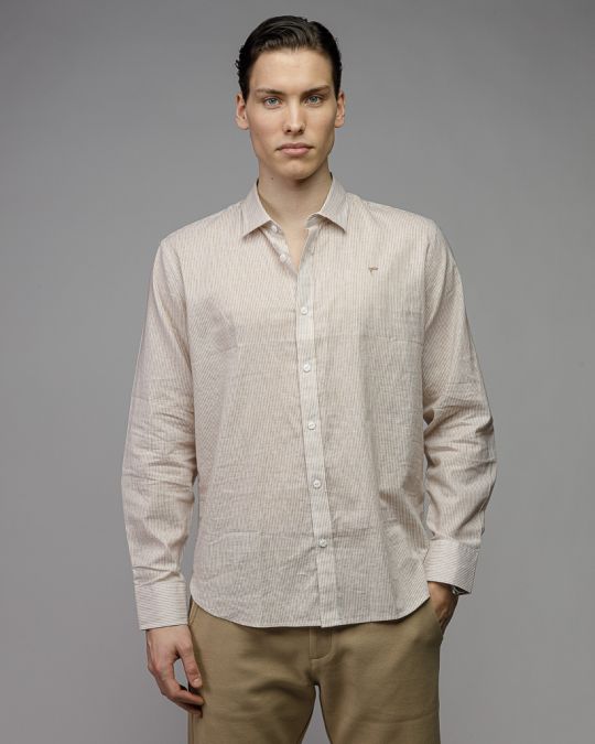 BEIGE MEN'S SHIRT 1D26SS5000LS1301