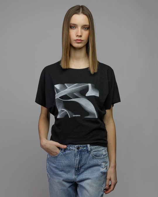 BLACK WOMEN'S SHORT SLEEVE T-SHIRT 2D26SS4537SS0105