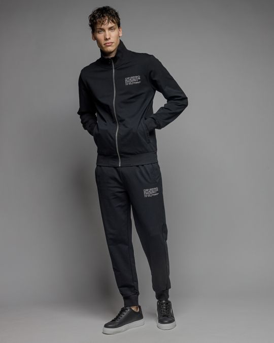 BLACK MEN'S ZIP SWEATER 1D26SS4085KA0705