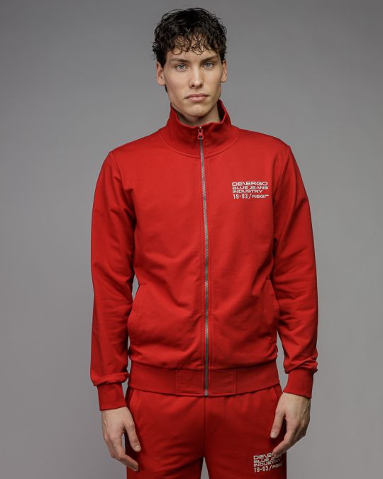 RED MEN'S ZIP SWEATER 1D26SS4085KA0705