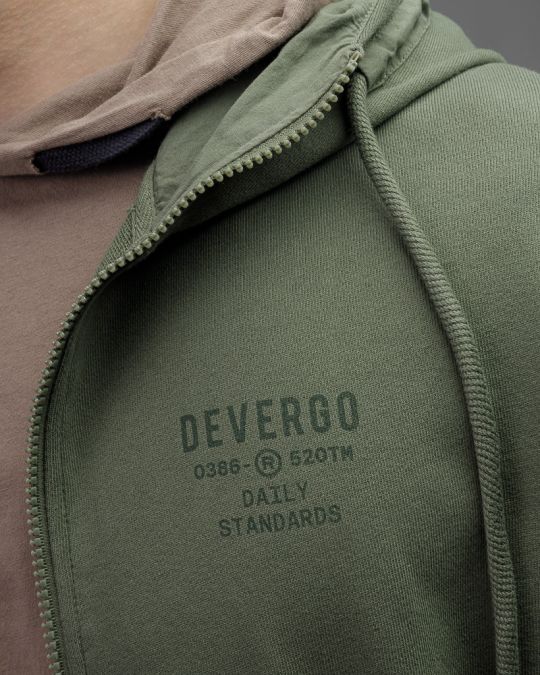 KHAKI MEN'S ZIP SWEATER 1D26SS4083KA0706