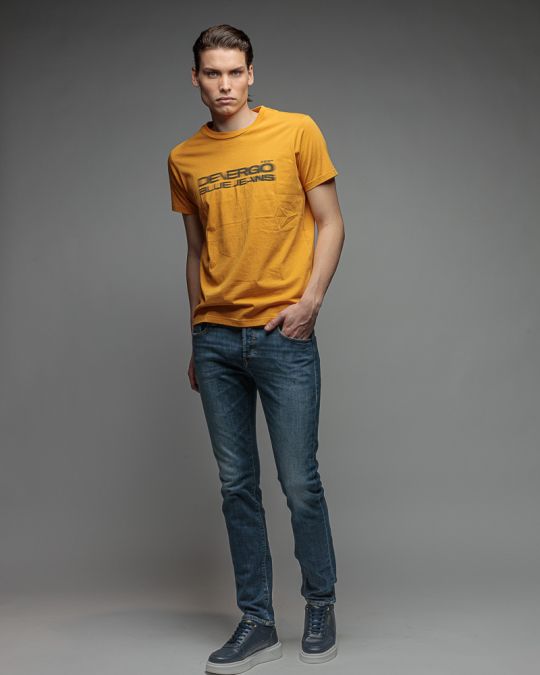 YELLOW MEN'S SHORT SLEEVE T-SHIRT 1D26SS4027SS0105