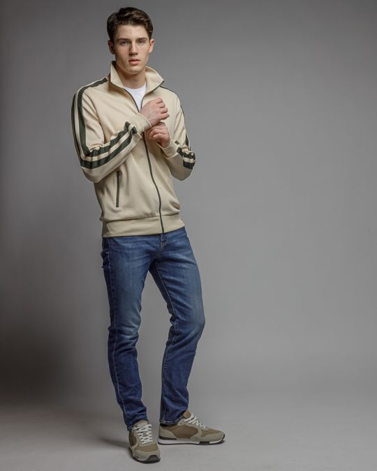 BEIGE MEN'S ZIP SWEATER 1D26SS4081KA0701